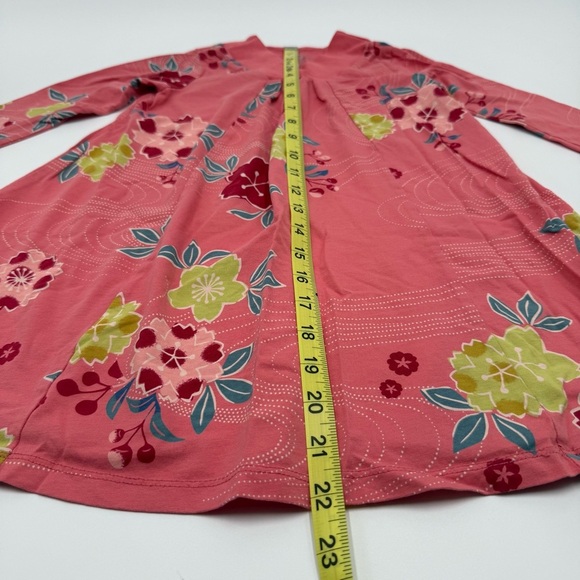 Tea Collection Girls Riko Trapeze Dress 5 Floral Pink Lime Green Blue Cotton EUC - Picture 8 of 10